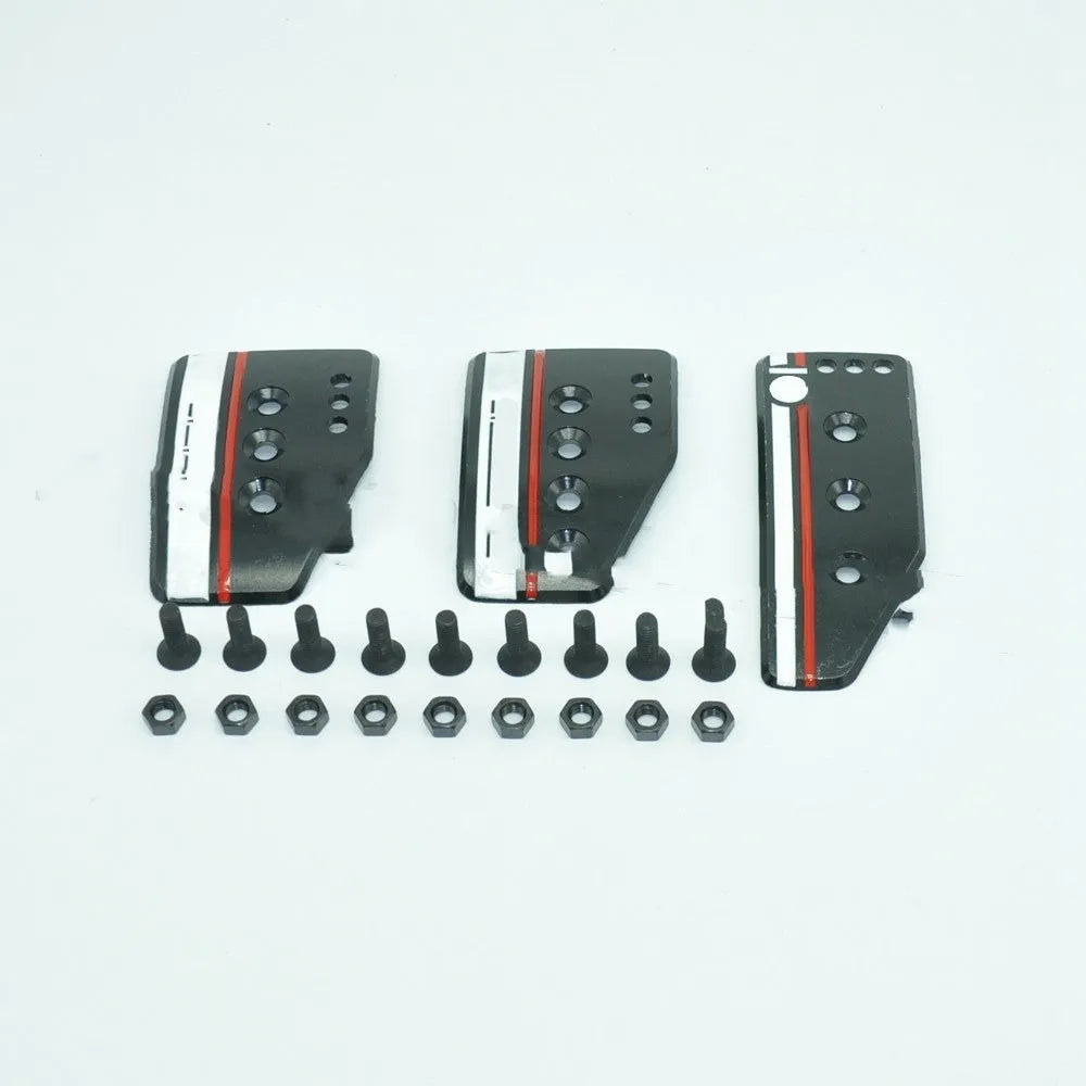 Aluminium alloy manual transmission car pedal set in grey or black with installation screws and nuts