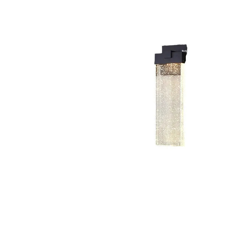 Black stainless steel outdoor LED wall lamp for courtyard and corridor mounting.