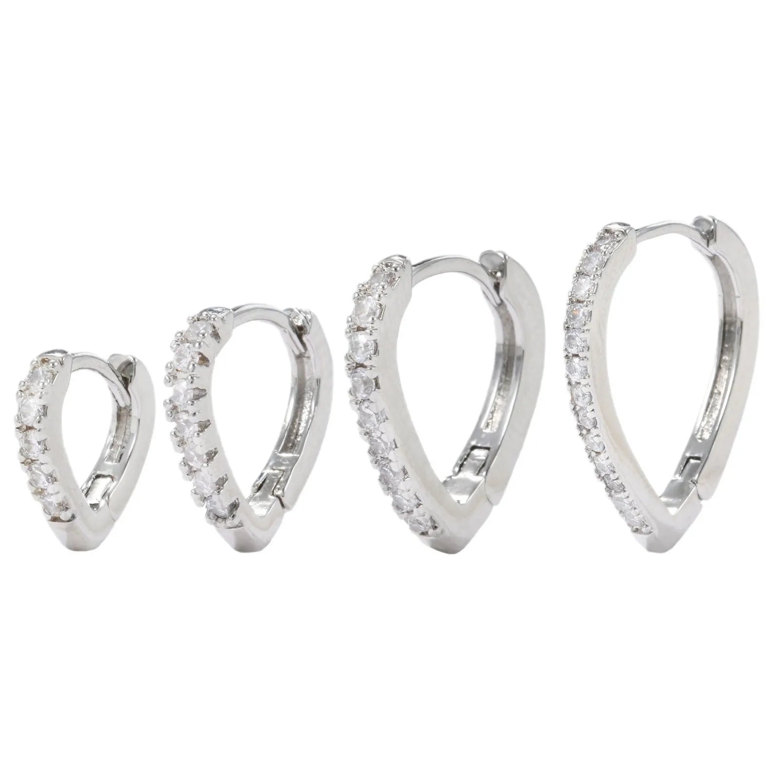Geometric heart-shaped copper ear clip with electroplated gold finish for women.