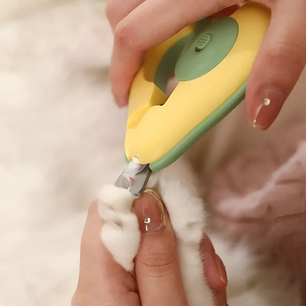 Professional LED pet nail clipper for small dogs and cats in green, pink, or white colours