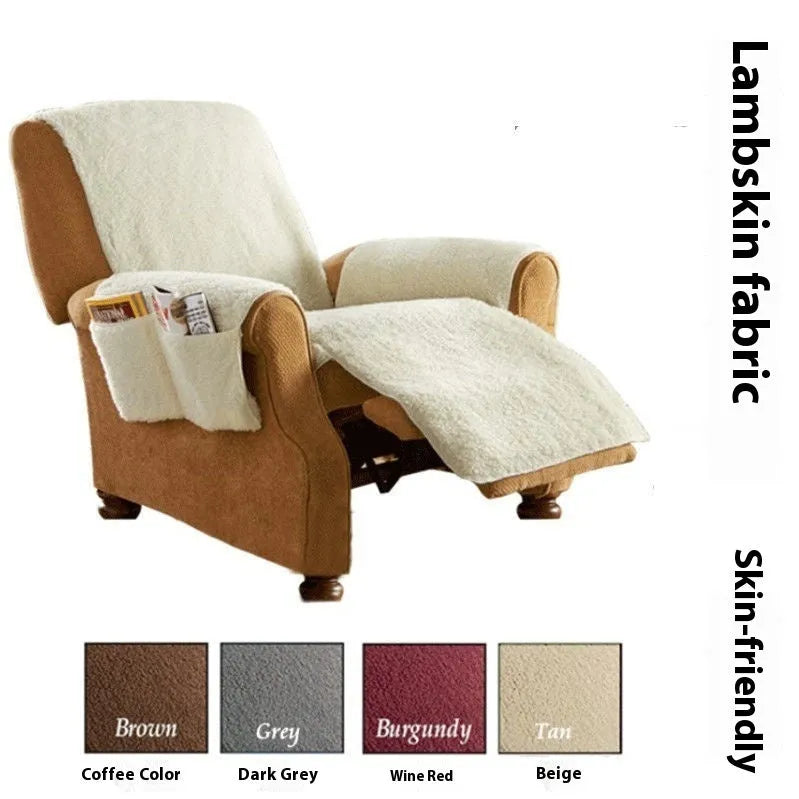 Polyester sofa cushion cover in lamb wool colours with 55cm, 64cm, and 71cm width options