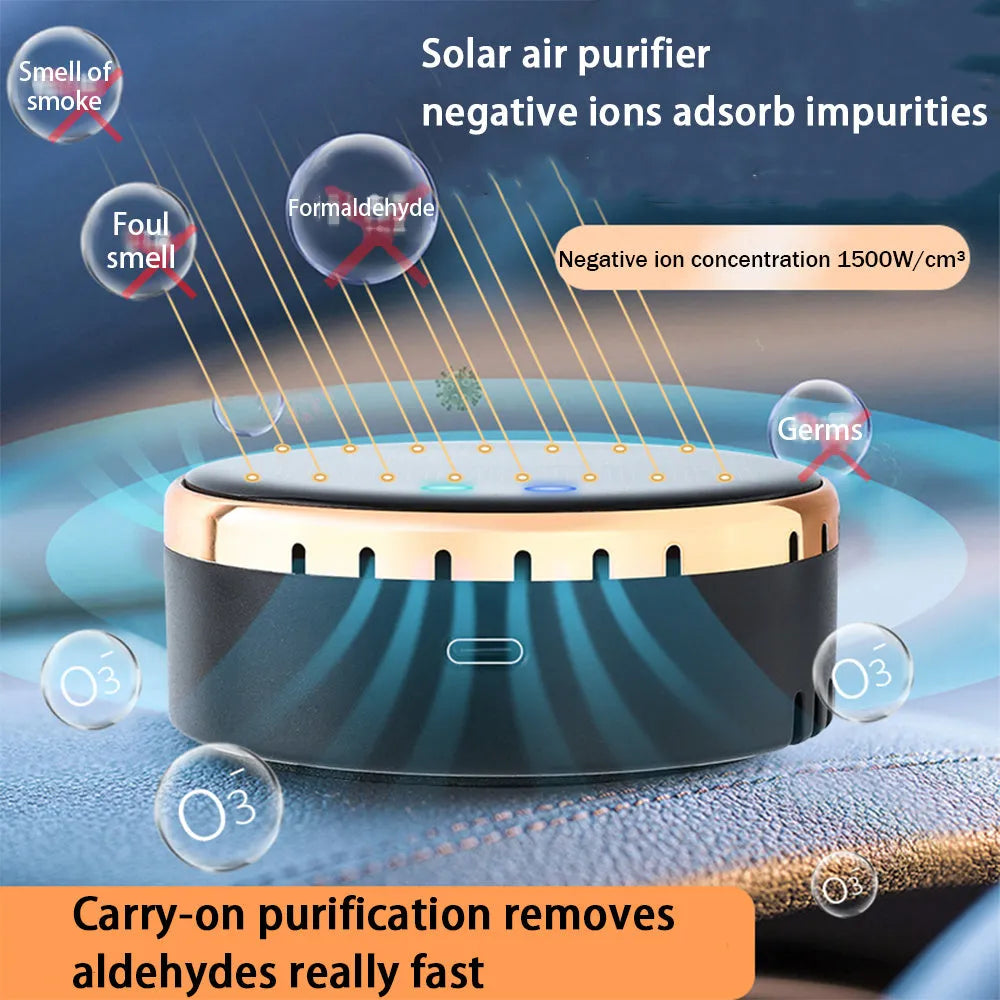 Car mounted solar air humidifier installed on vehicle air conditioning vent