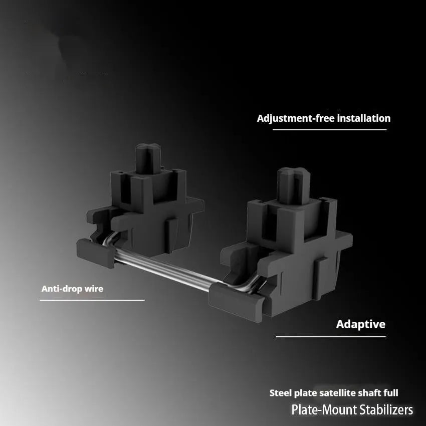 Keyboard stabiliser set in black and milky white colours with 6.25U and 7U size options