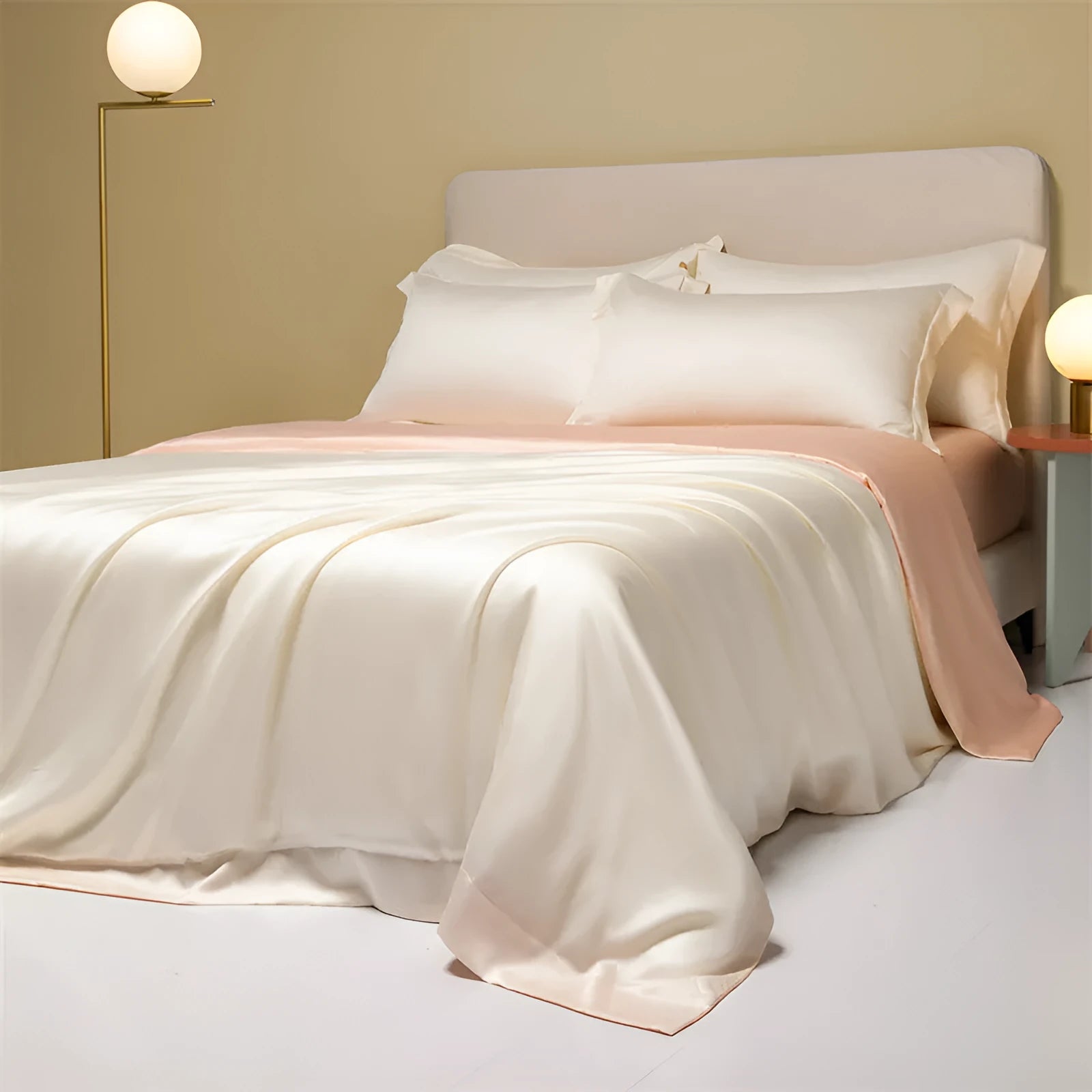 Luxury Lenzing Tencel quilt sheets set in a choice of colours like Classic Grey and Van Gogh Blue.