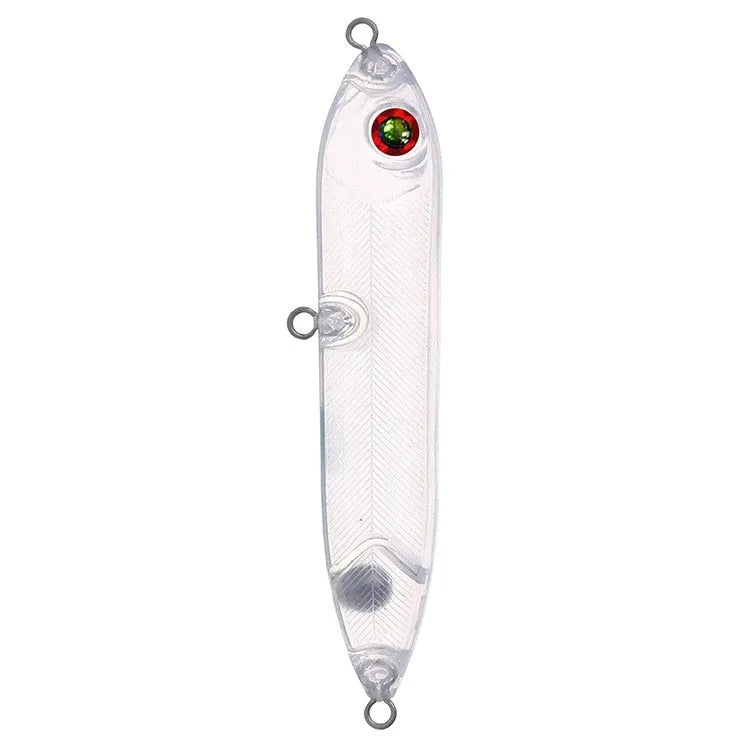 9.5cm transparent blank fishing lure body with 7mm eye slot for DIY bait making