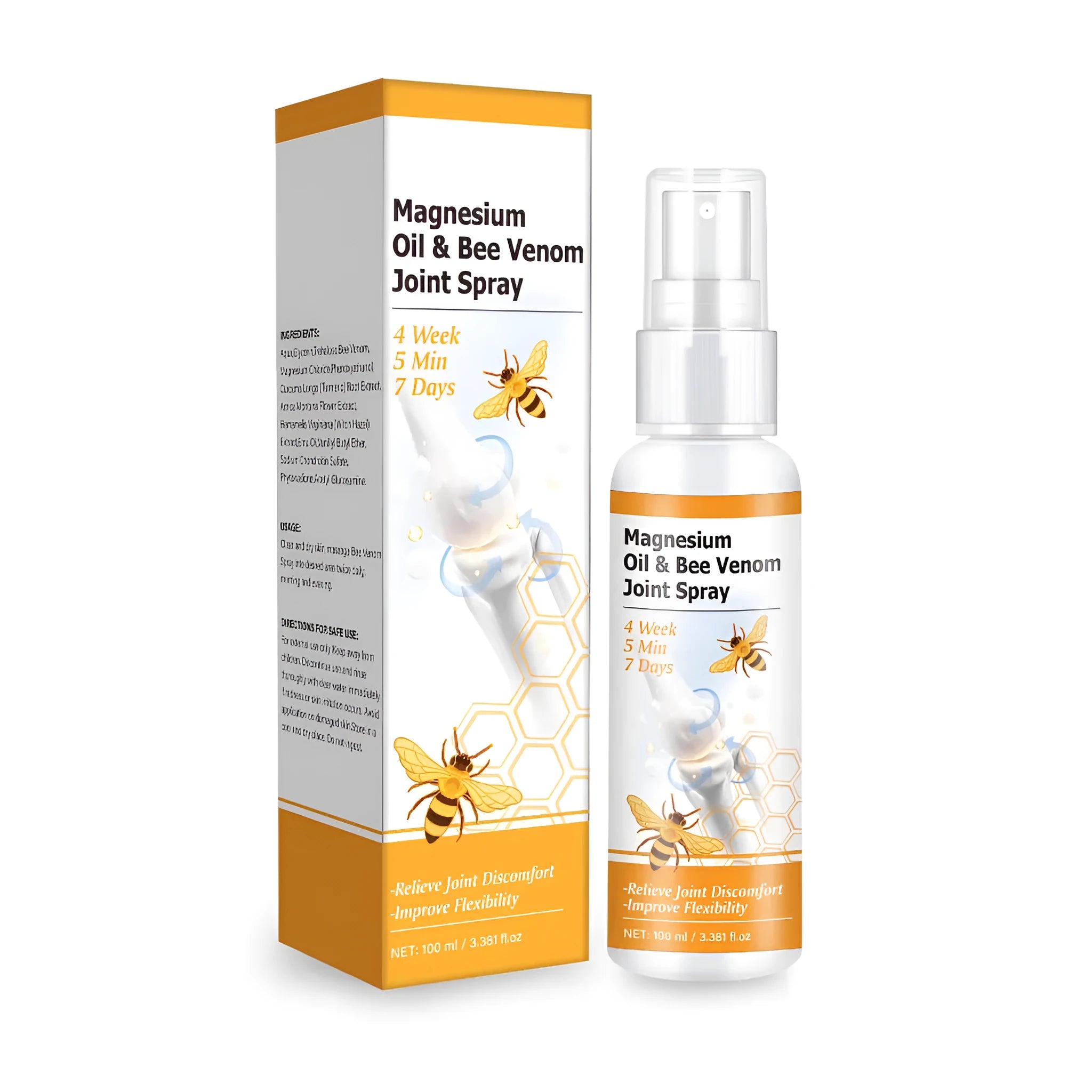 100ml Magnesium Oil Bee Joint Spray Gel bottle with spray pump