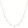 925 sterling silver necklace with triangular drop-shaped artificial zircon pendant on adjustable O-chain