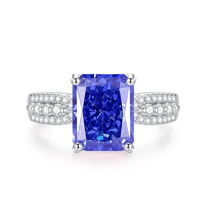 Heart-shaped high carbon zircon stone set in a sterling silver women's ring, shown in a Tan Sang colour.