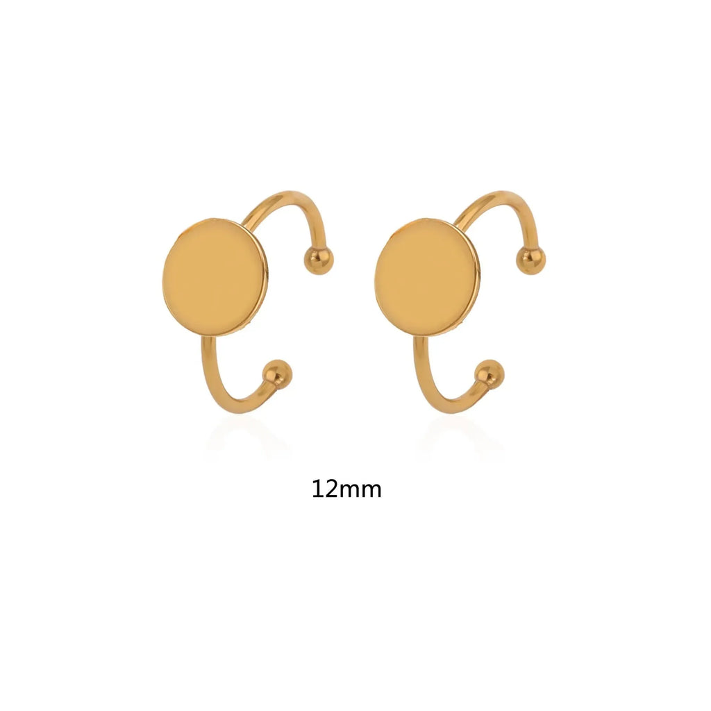 Stainless steel golden electroplated ring settings in multiple shapes including oval, heart, rectangle, round and square