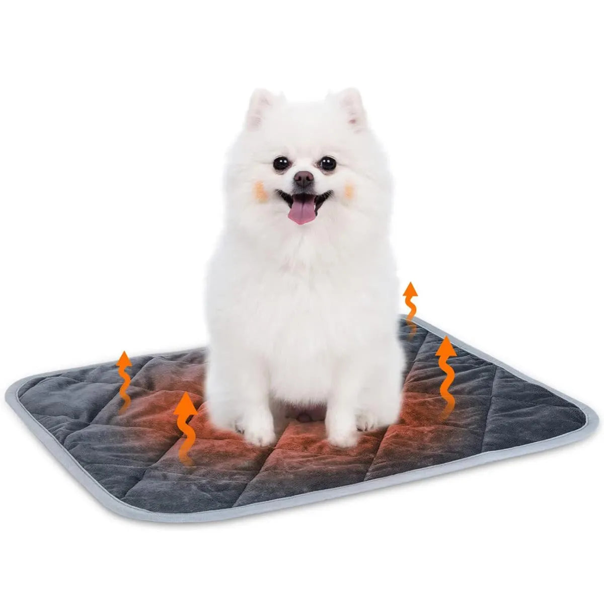 Grey multi-layer pet cushion showing soft cloth fabric and available in four different sizes