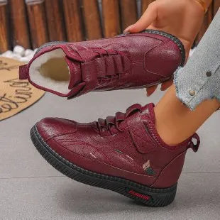 Women's black velvet shoes with hollow-out design and non-slip rubber soles