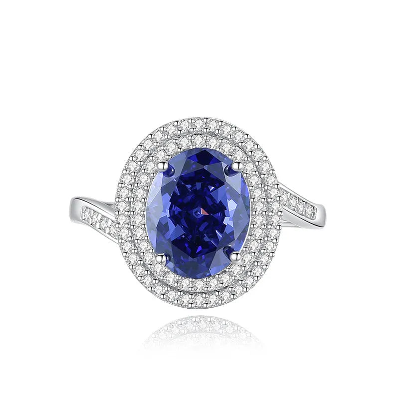 Heart-shaped high carbon zircon stone set in a sterling silver women's ring, shown in a Tan Sang colour.