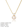 St Delan women's pearl zircon necklace in stainless steel with new Chinese style design