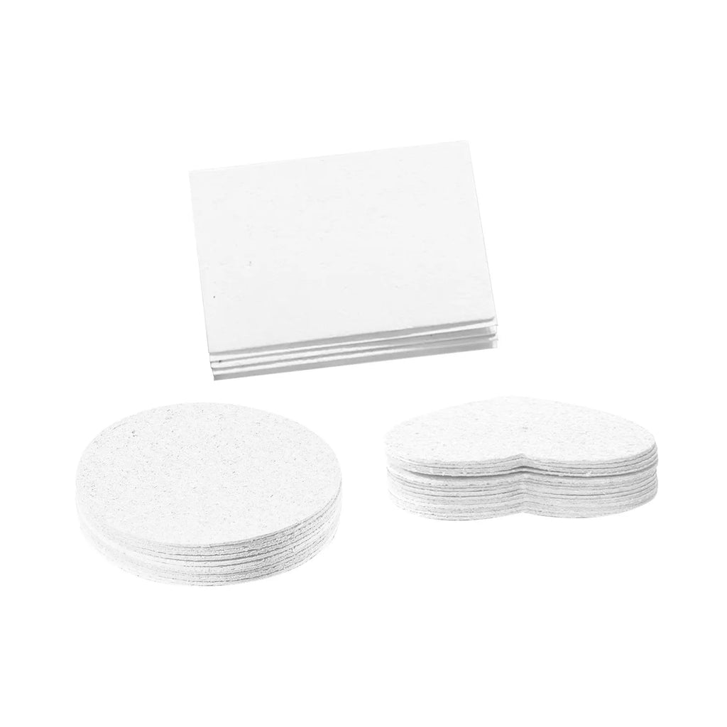 Cartoon painting set with wood pulp paper, six fountain pens, and heart, round, and square shaped sponges