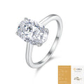 Twin 925 sterling silver non-fading women's ring with moissanite mosaic, geometric round shape, US size 7 on white background