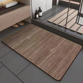 Square American wood grain geometric pattern diatom ooze bathroom floor mat on tiles.