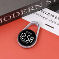 Simple luminous LED digital watch with a plastic strap, shown in one of ten available colours.