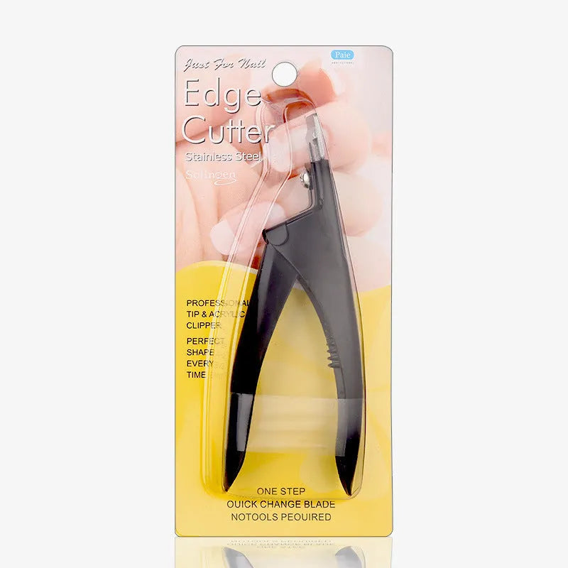 French U-shaped nail art scissors with stainless steel construction showing three colour options