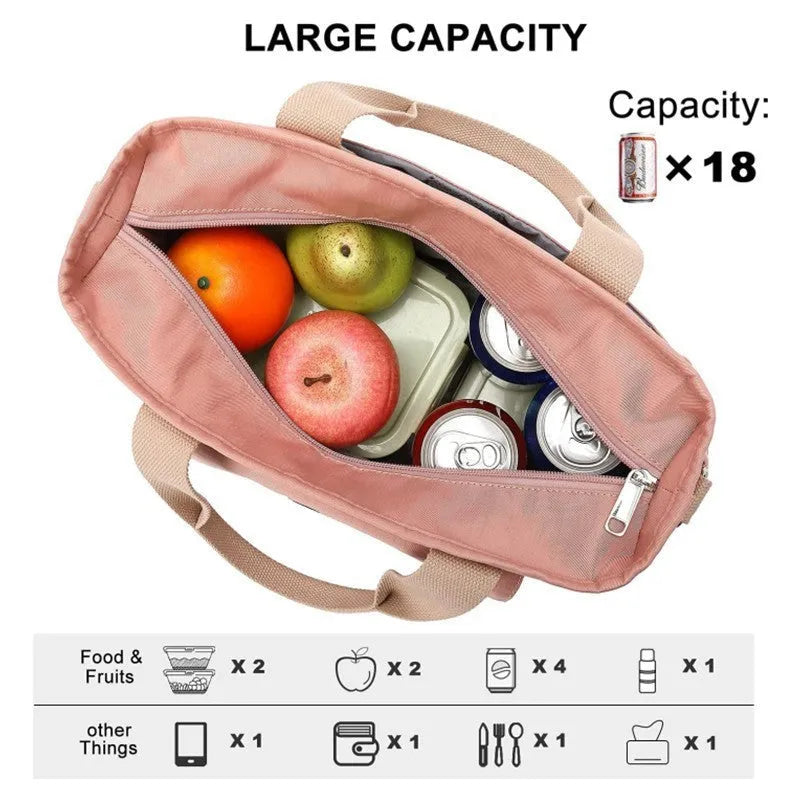 Portable cube-shaped picnic hiking bag with removable shoulder strap and side pocket in Oxford cloth