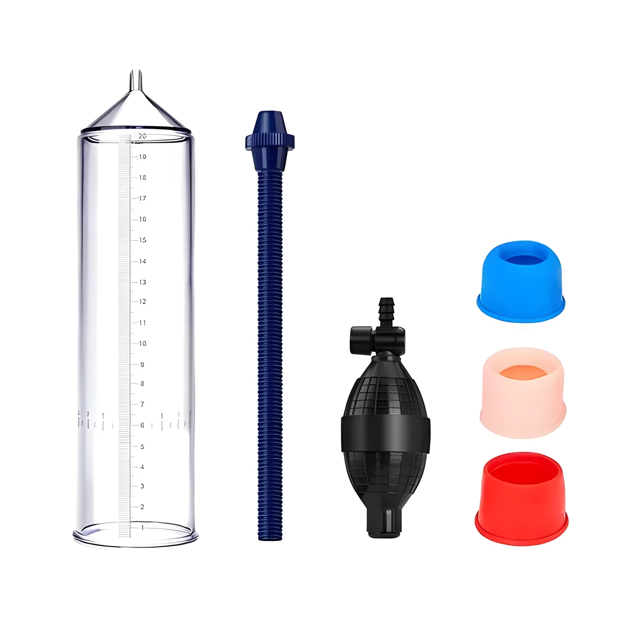 Male minimalist silicone exercise machine cover with plastic valve accessory components
