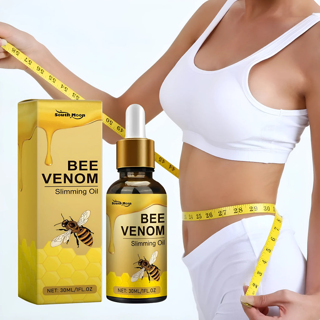 Bee venom slimming shaping essential oil 30ml in a portable bottle with coffee mint ginger chamomile extracts
