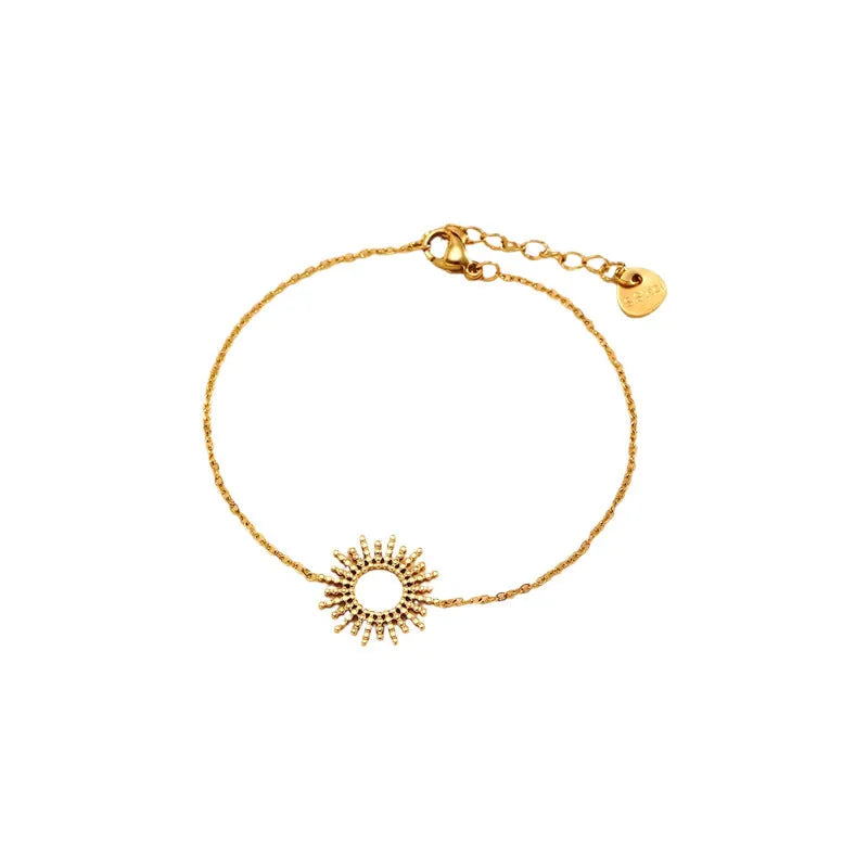 Gold tone geometric chain necklace and bracelet jewellery set for women