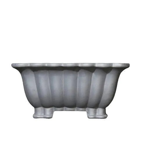 Purple sand ceramic square bonsai pot with breathable design and classical warp device styling