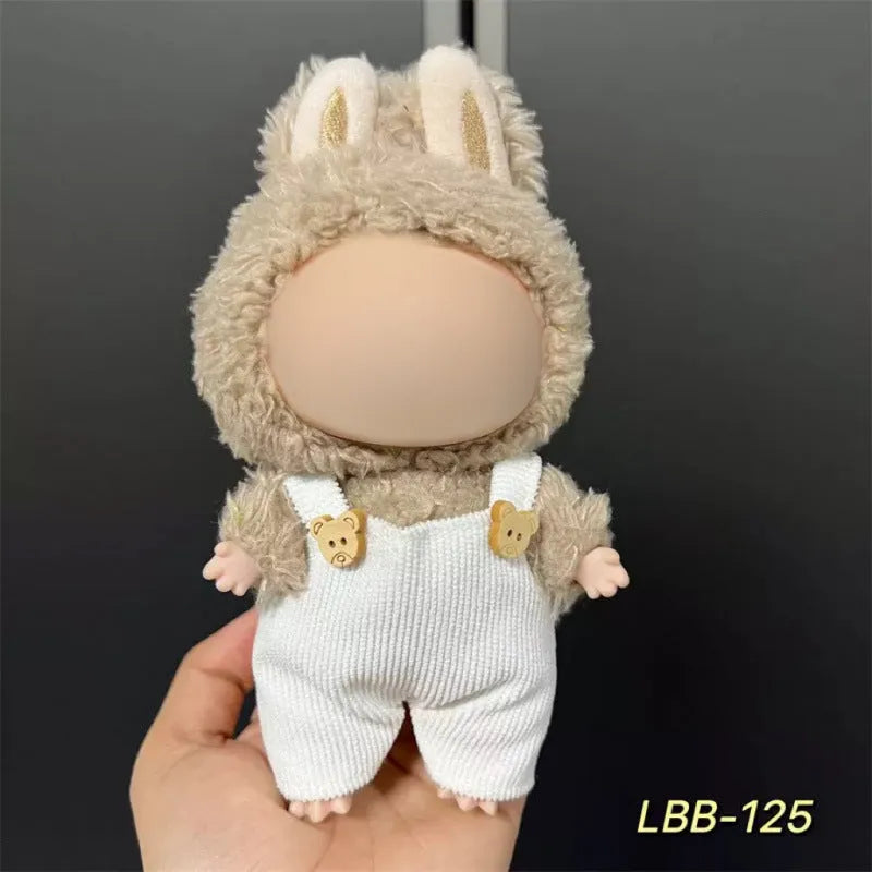 Plastic doll costume for a 17cm tall vinyl figurine on a white background.