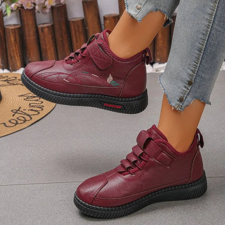 Women's black velvet shoes with hollow-out design and non-slip rubber soles