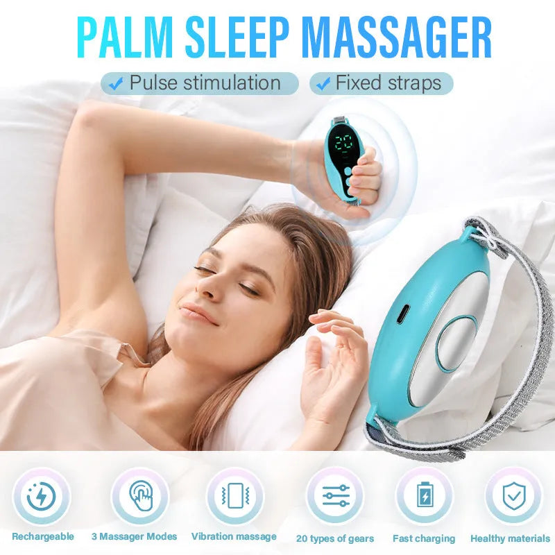 White and blue USB-powered sleep monitor with adjustable wind speed settings