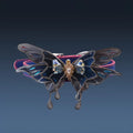 Purple colour-changing butterfly necklace with alloy pendant and temperature-change PU chain
