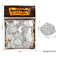 100 plastic replica Roman coins with electroplated gold, silver, or bronze metallic finish
