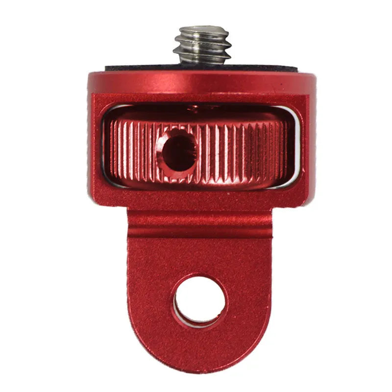 Aluminium alloy sports camera adapter screw with 1/4-inch thread in multiple colour options