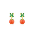 S925 sterling silver lucky persimmon stud earrings in ED3325 colour