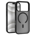 Skin-feel magnetic phone case in antique white, frosted translucent back with built-in magnet for iPhone 13-17