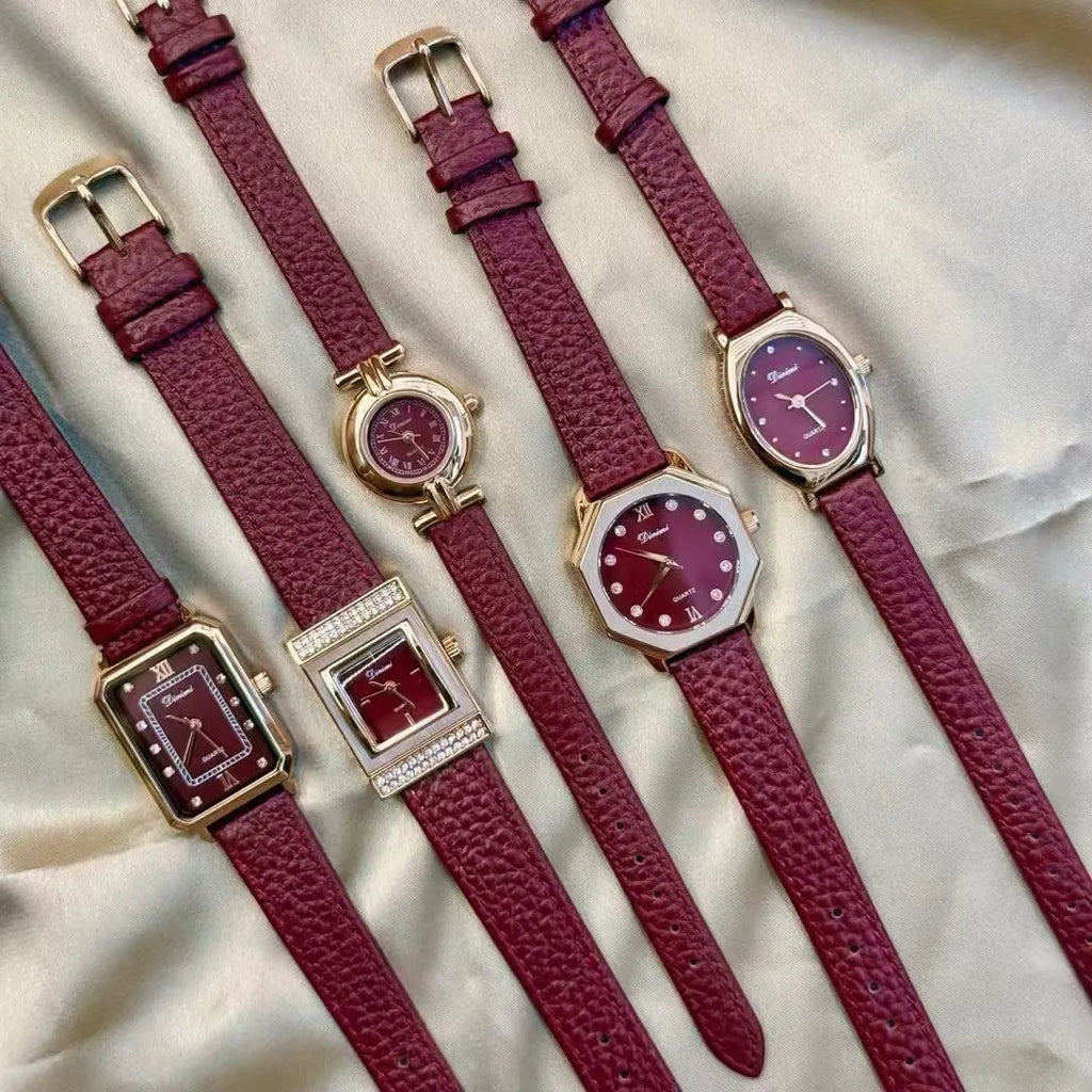 Chinese style alloy women's watch showing decorative patterns like camellia or octagonal diamond on a 8mm thick case.