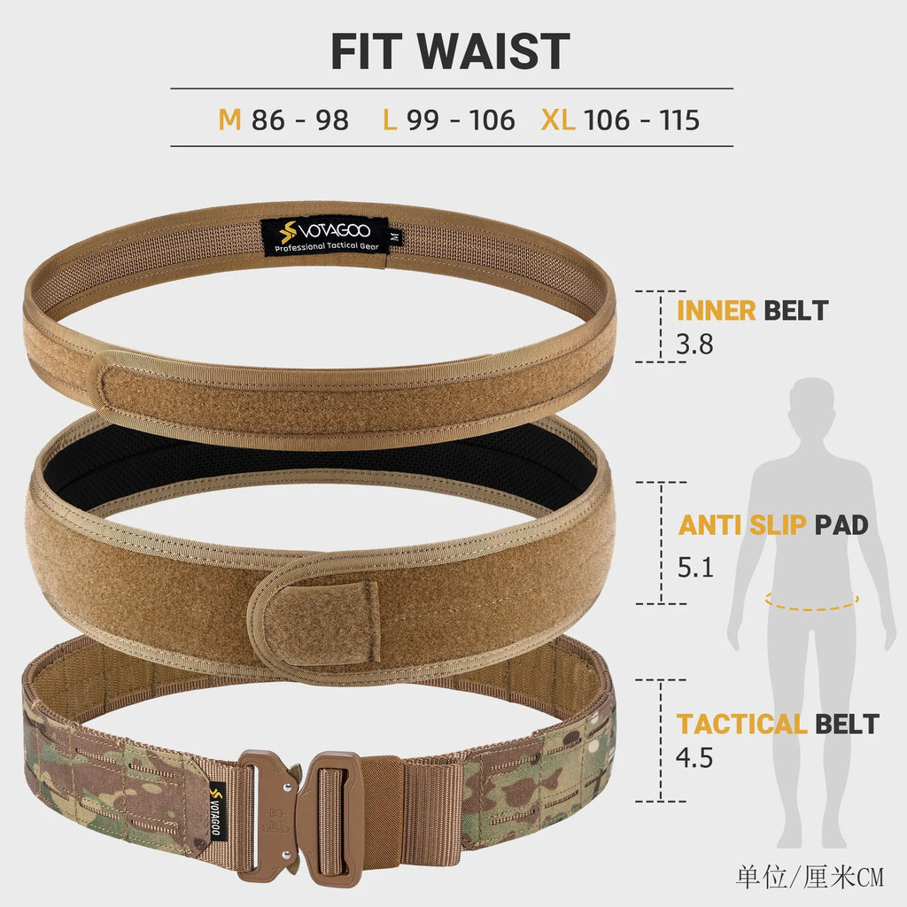 VOTAGOO thick nylon corset belt with quick-release alloy buckle in CP camouflage colour.