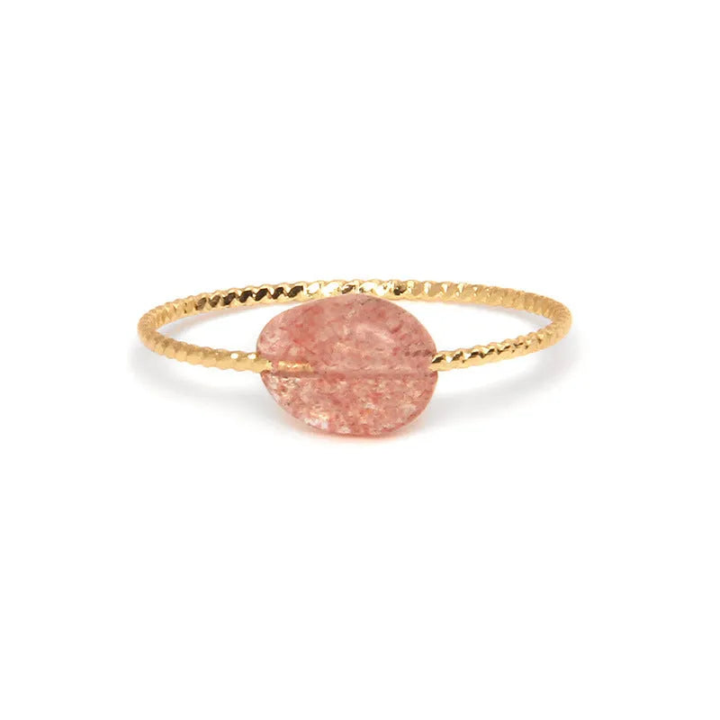 Geometric-shaped agate ring for women in an original design, shown in one of eight colour options.
