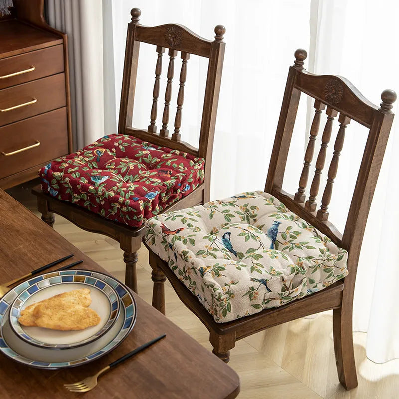 American dining chair back cushion with floral pattern and 8cm thickness for waist support