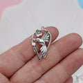Alloy magpie pendant charm with electroplated finish in colour P234 for DIY jewellery crafting.