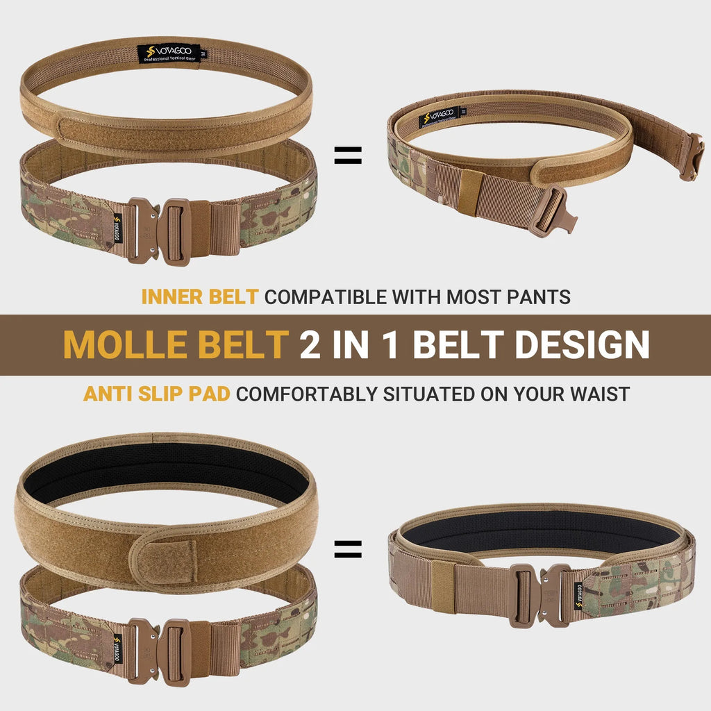 VOTAGOO thick nylon corset belt with quick-release alloy buckle in CP camouflage colour.