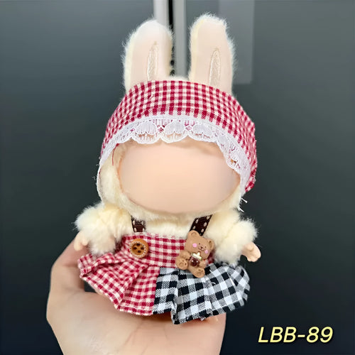 Plastic doll costume for a 17cm tall vinyl figurine on a white background.