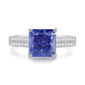 Heart-shaped high carbon zircon stone set in a sterling silver women's ring, shown in a Tan Sang colour.