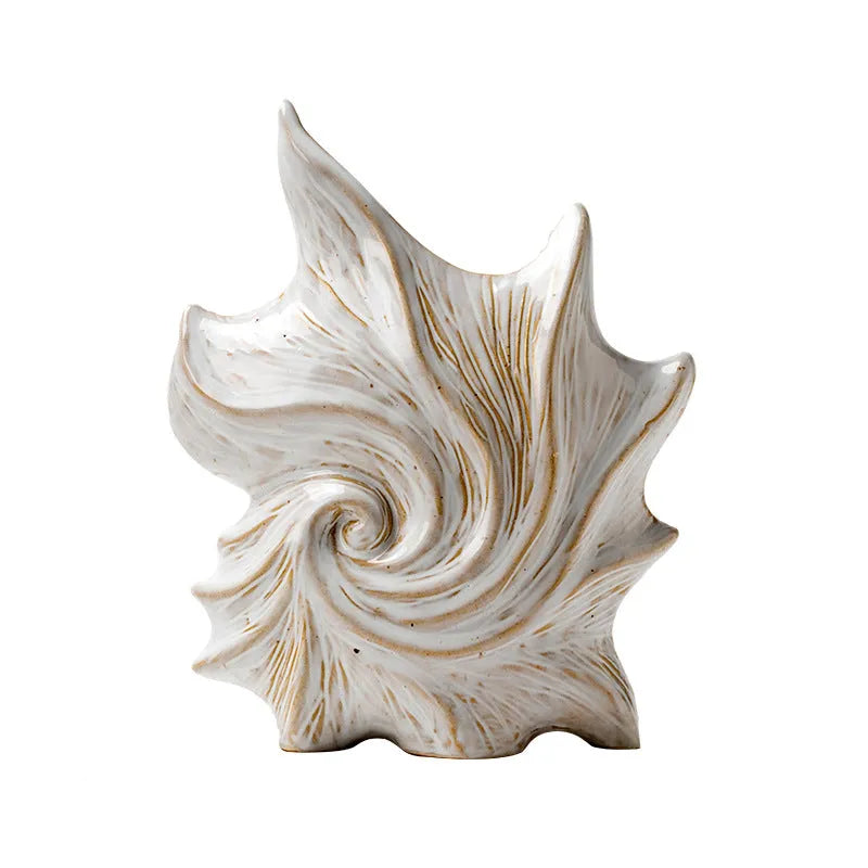 French-style retro ceramic vase with coloured glaze in a European decorative design.