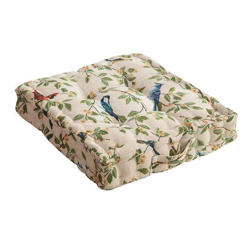 American dining chair back cushion with floral pattern and 8cm thickness for waist support