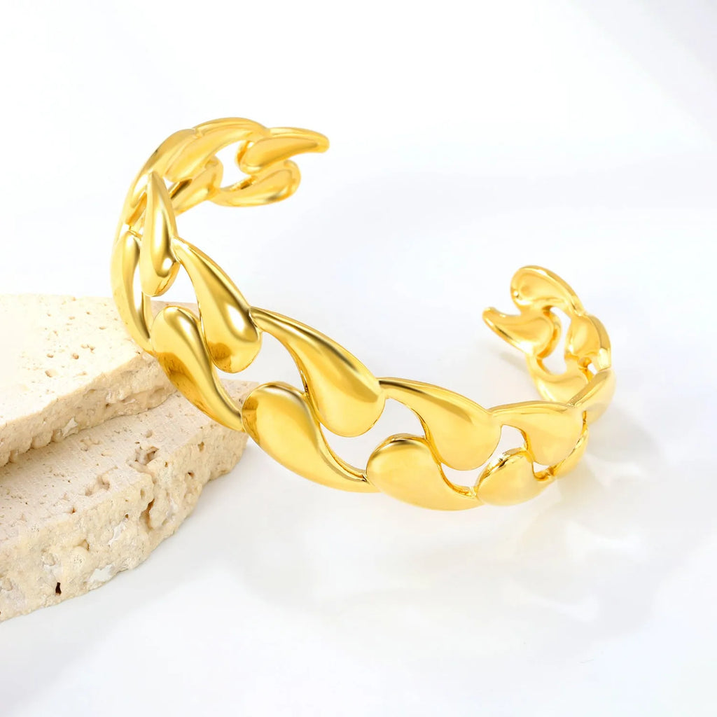 Adjustable stainless steel alloy bracelet shown in an advanced style for men and women.