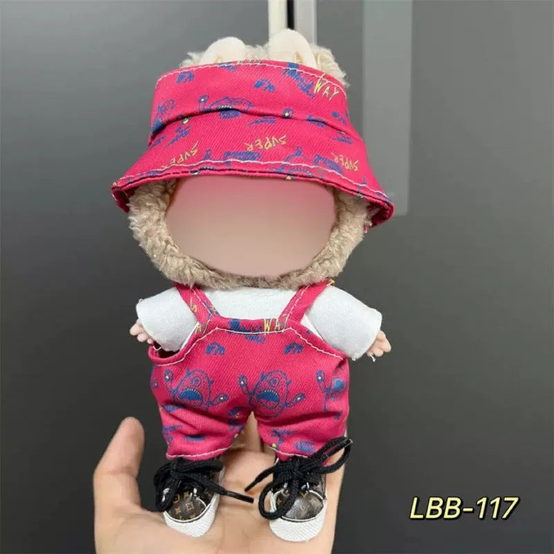 Plastic doll costume for a 17cm tall vinyl figurine on a white background.