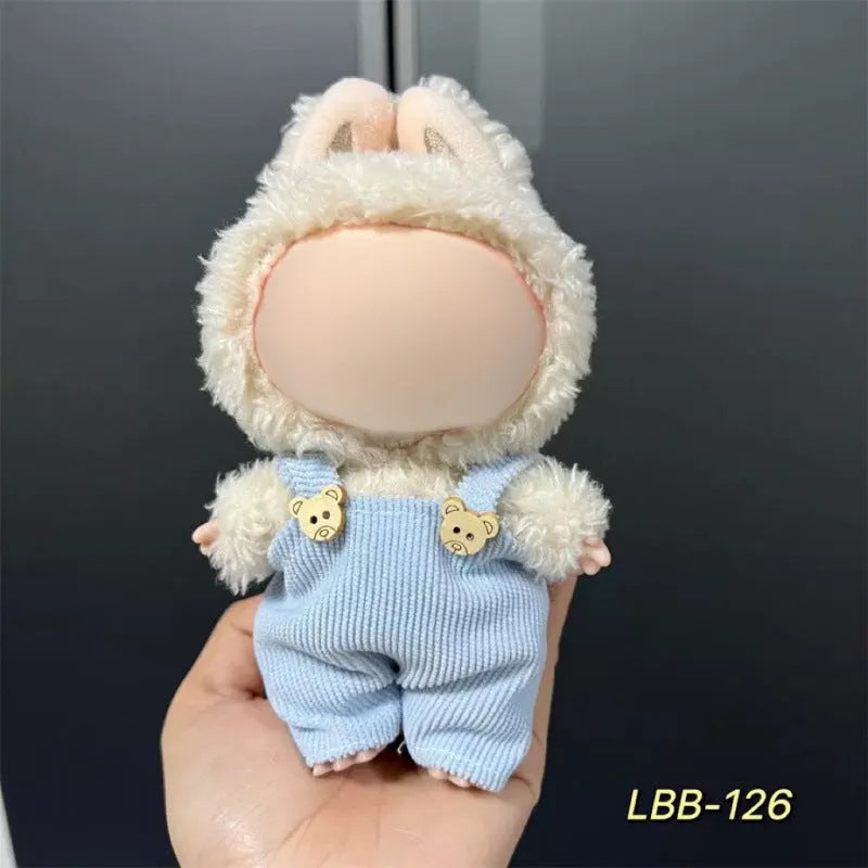 Plastic doll costume for a 17cm tall vinyl figurine on a white background.