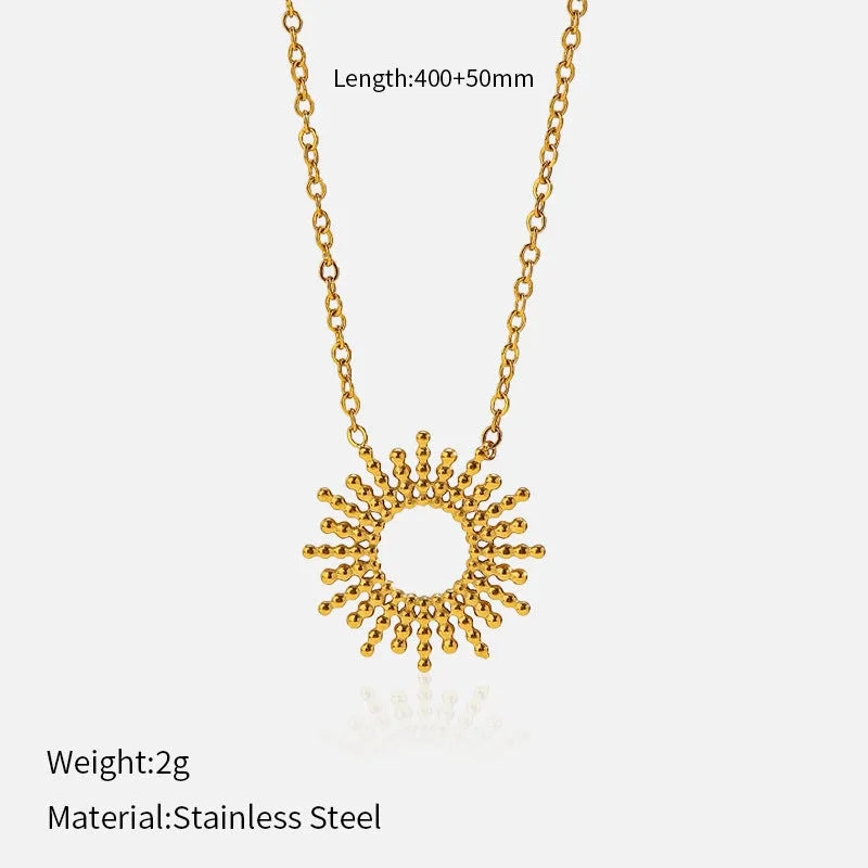 Gold tone geometric chain necklace and bracelet jewellery set for women