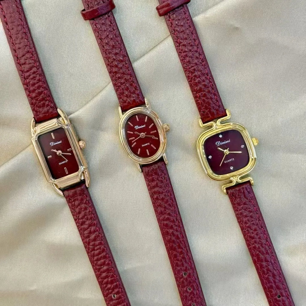 Chinese style alloy women's watch showing decorative patterns like camellia or octagonal diamond on a 8mm thick case.